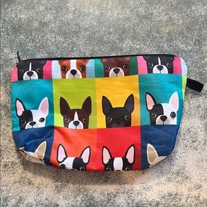 Colorful Dog Print Cosmetic Bag